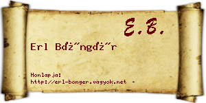 Erl Böngér névjegykártya
